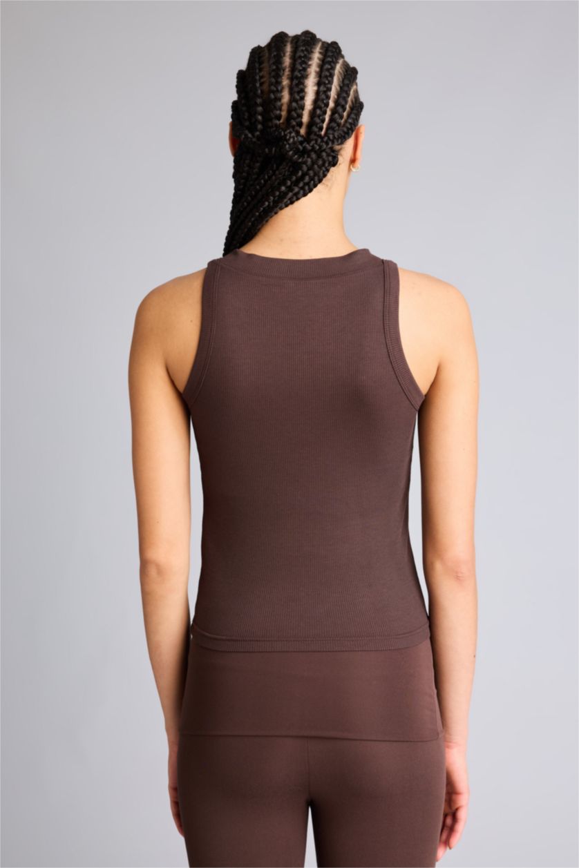 Kadın Kahve Slim Fit Atlet