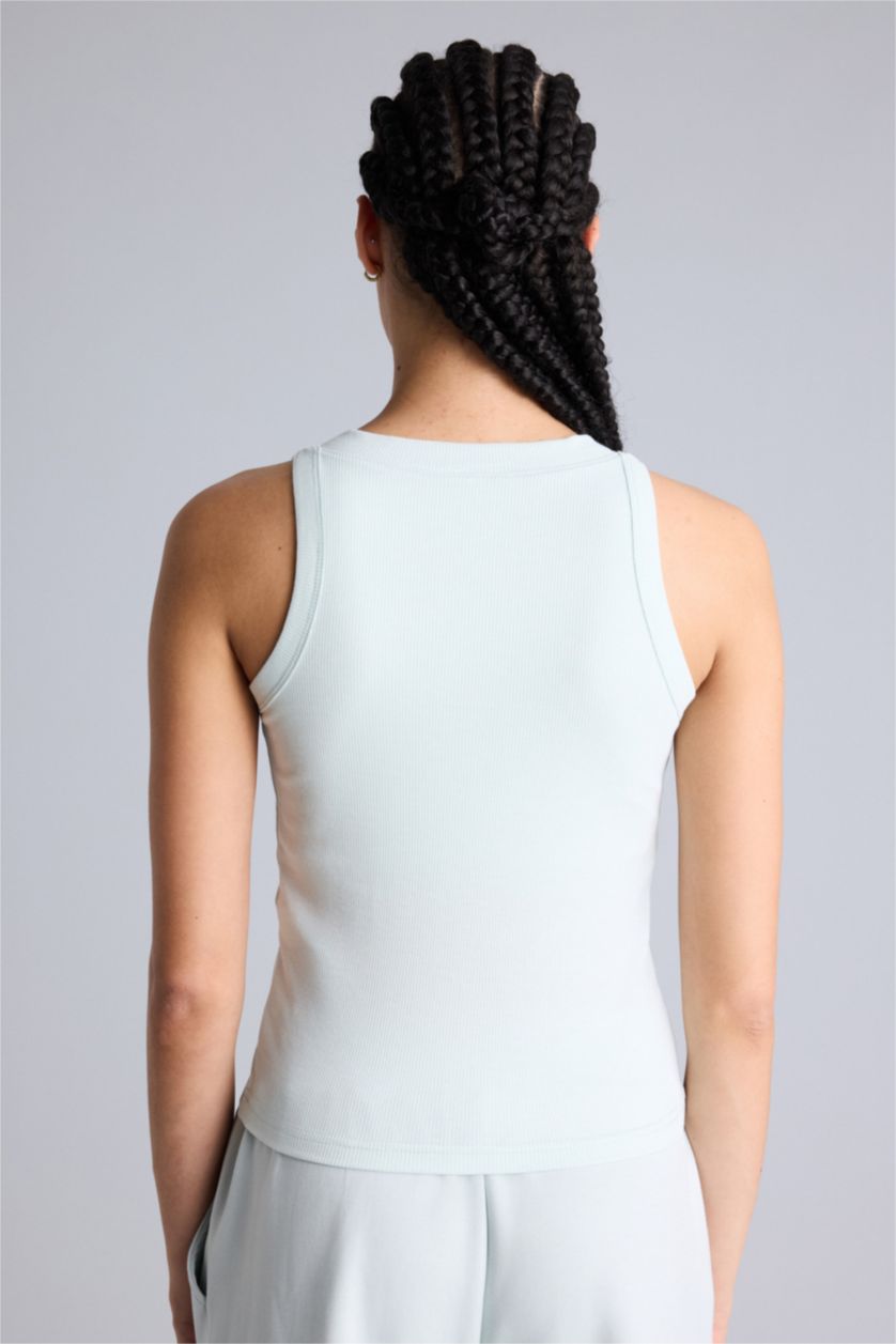 Женщины Мятный Спортивная майка Slim Fit из модала с V-образным вырезом