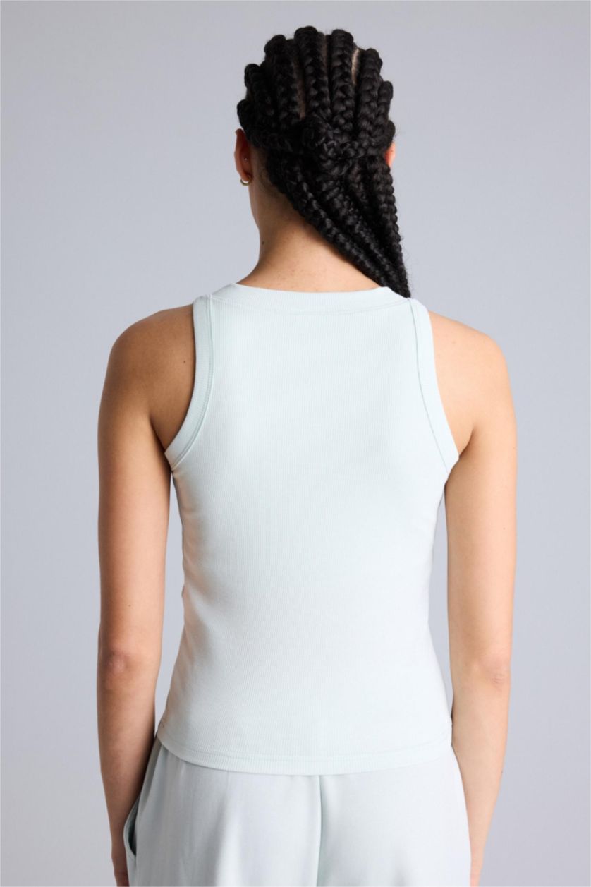Women Mint Slim Fit modal V-Neck Tank Top