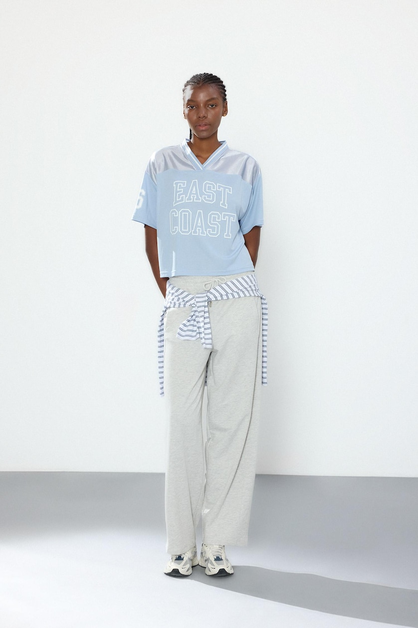 Women Grey Melange Barrel Fit Fleece With Pockets Sweatpants