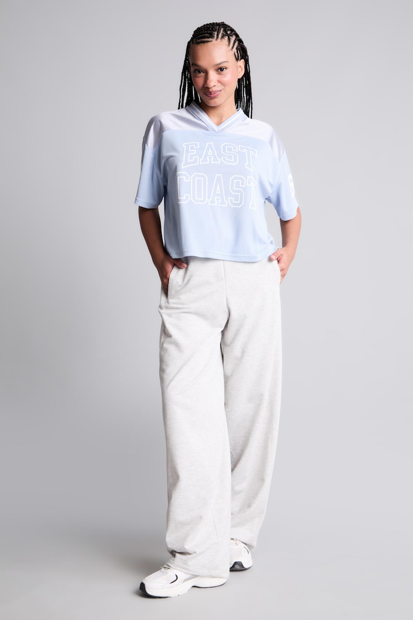 Women Grey Melange Barrel Fit Fleece With Pockets Sweatpants