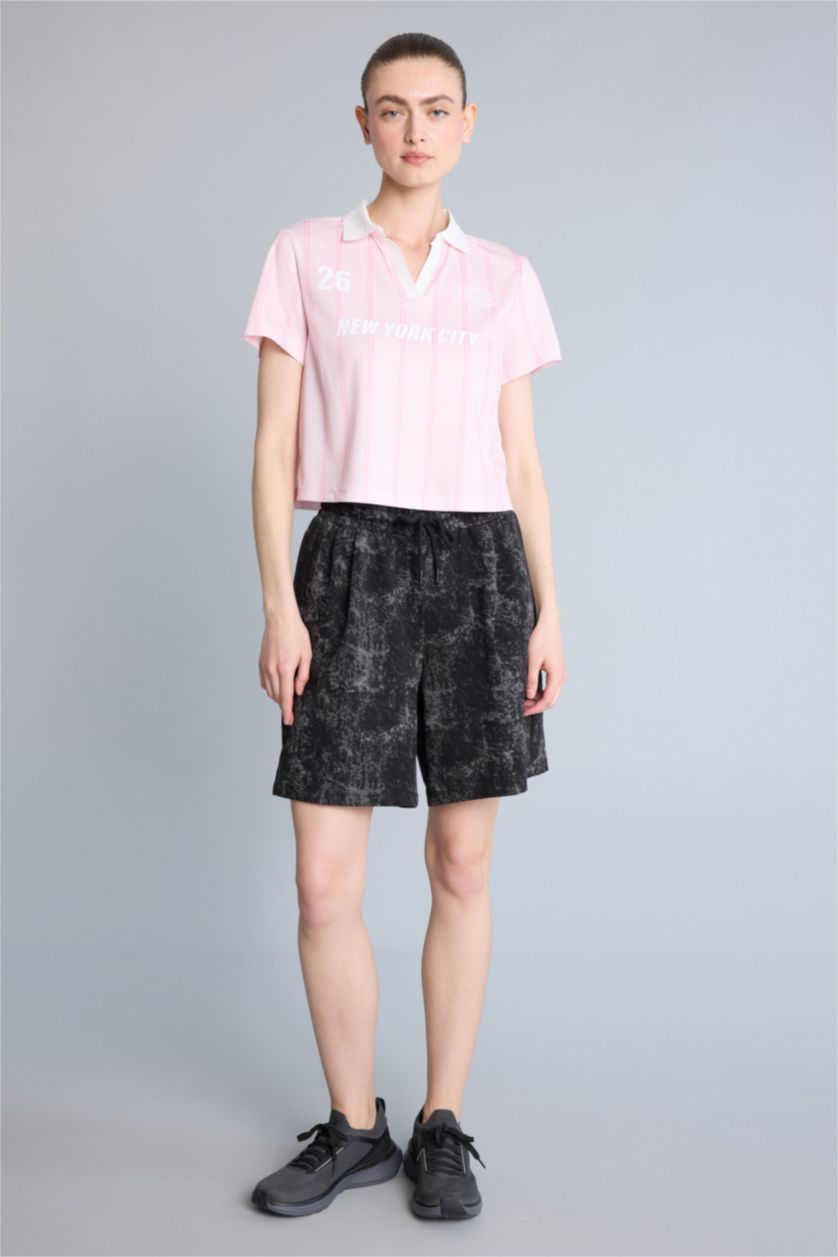 Kadın Siyah Sporcu Kısa Paça Şort