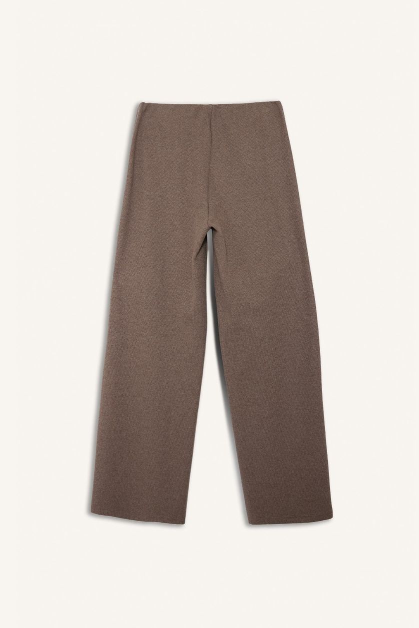 Kadın Kahve Wide Leg Geniş Bol Paça Selanik Pantolon