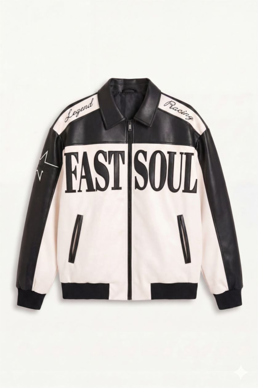 MAN Black Oversize Zip-Up Faux Leather Jacket