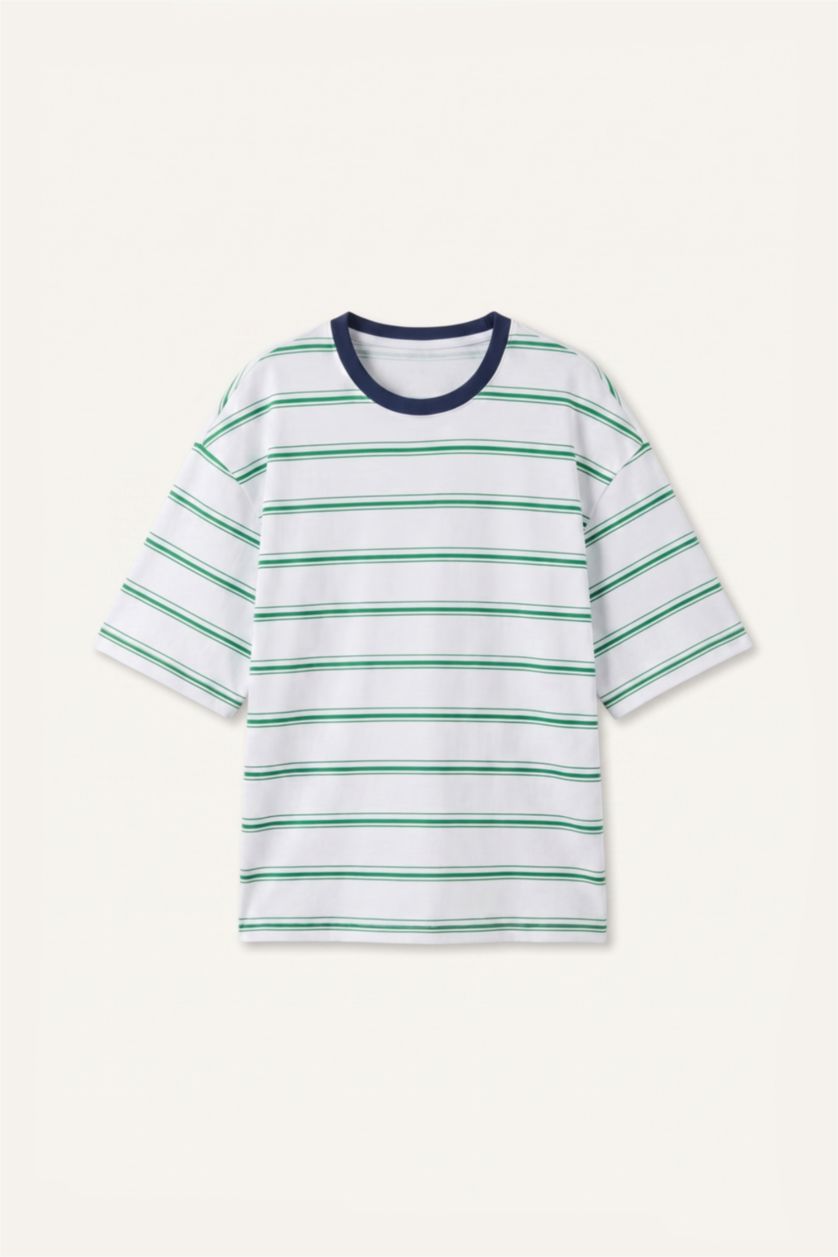 Man Green Boxy Fit Short Sleeve T-Shirt