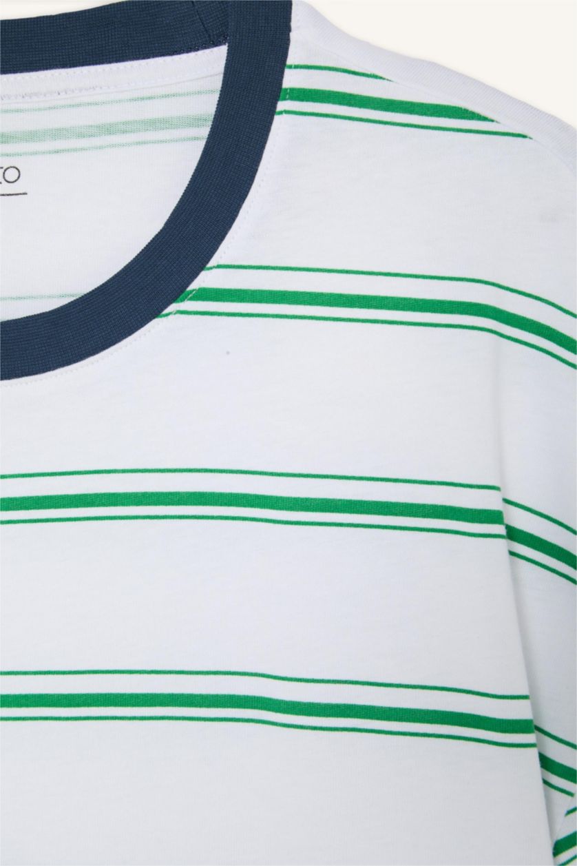Men Green Boxy Fit Short Sleeve T-Shirt