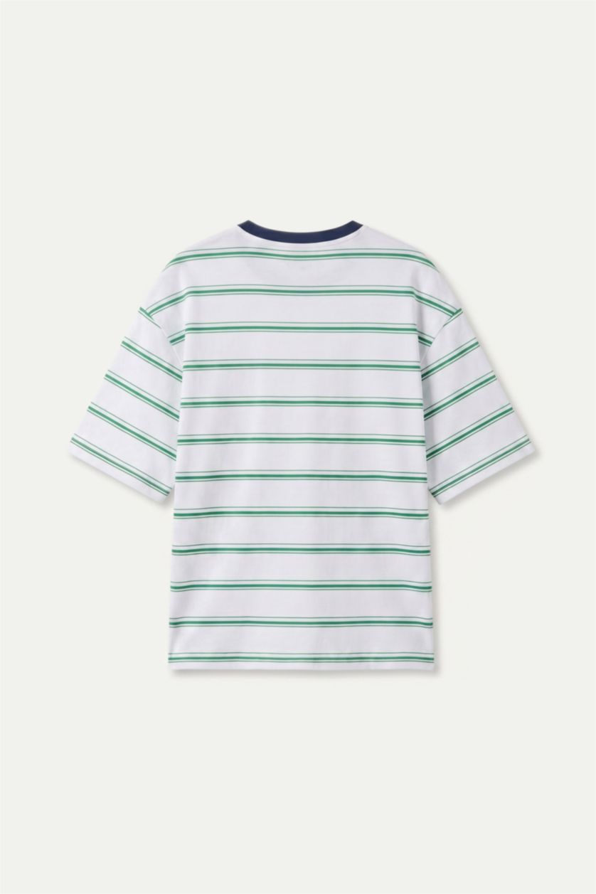 Man Green Boxy Fit Short Sleeve T-Shirt