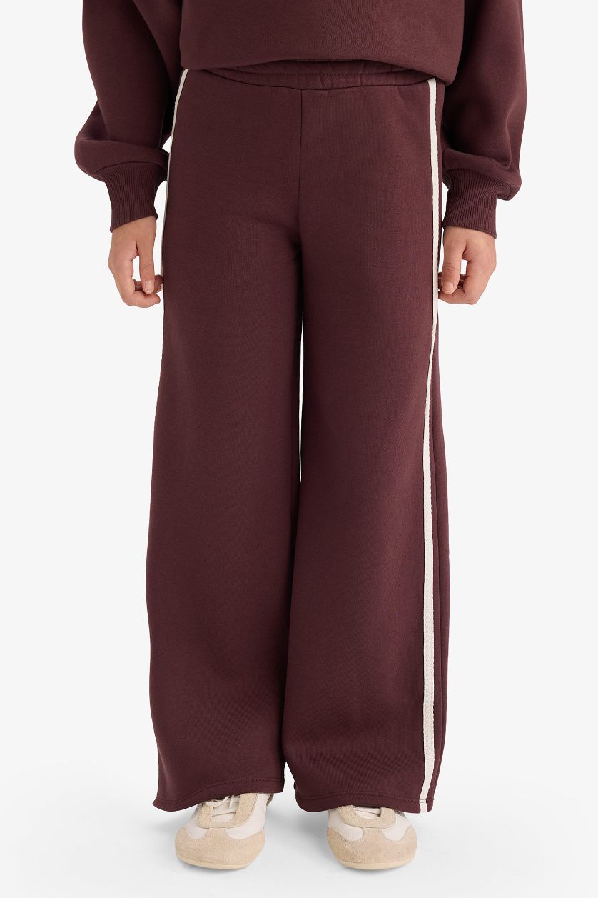 Girls & Teens Brown Girl Wide Leg Thick Fabric Trousers