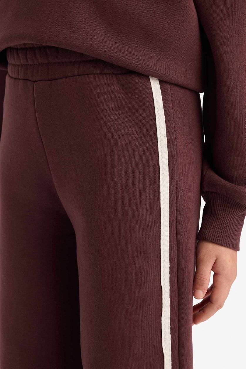 Girls & Teens Brown Girl Wide Leg Thick Fabric Trousers