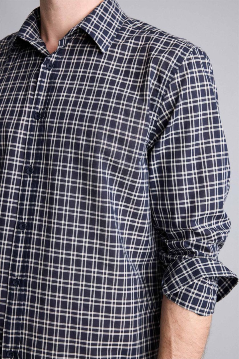Man NAVY Regular Fit Voile Long Sleeve Shirt