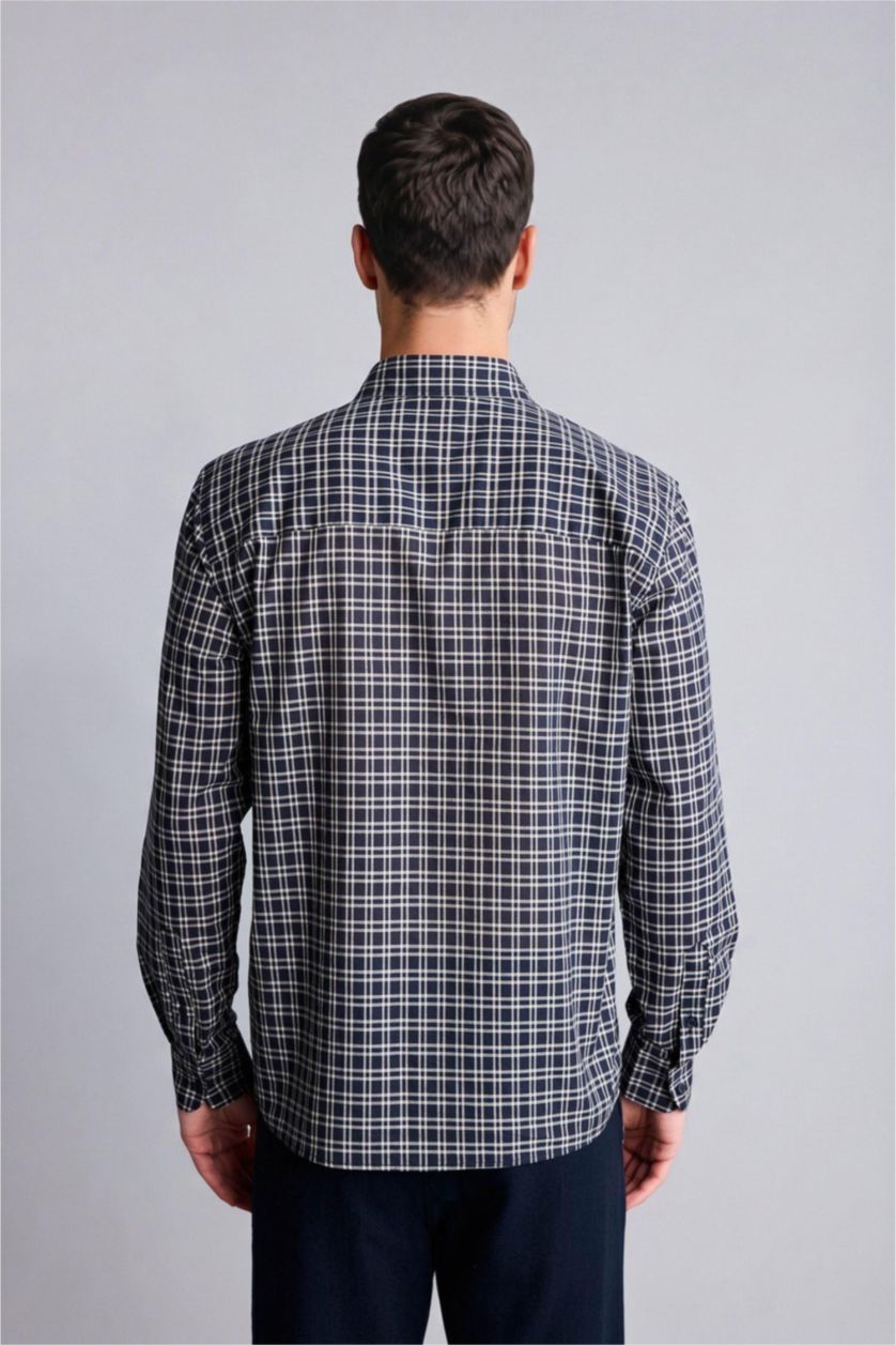 Man NAVY Regular Fit Voile Long Sleeve Shirt
