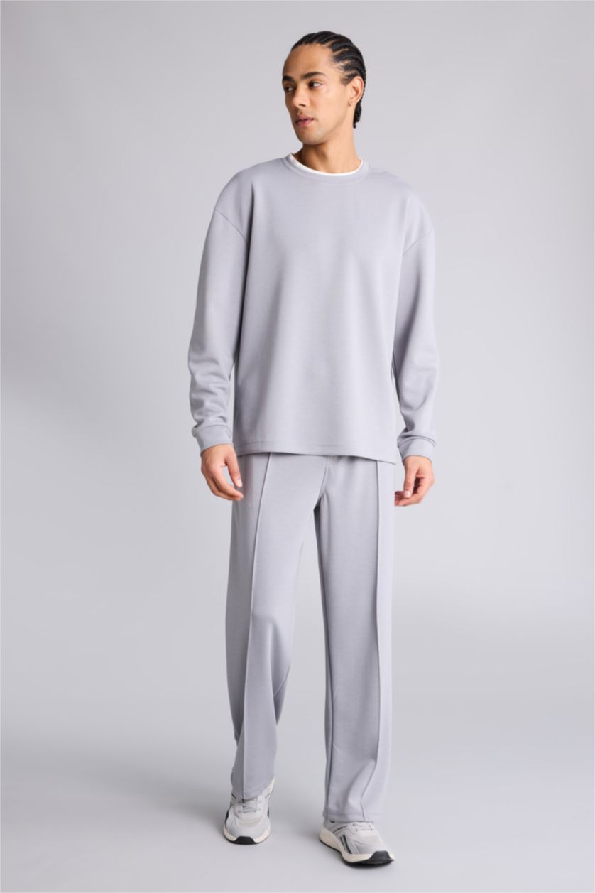 Man Grey Relax Fit Scuba Fabric Jogger