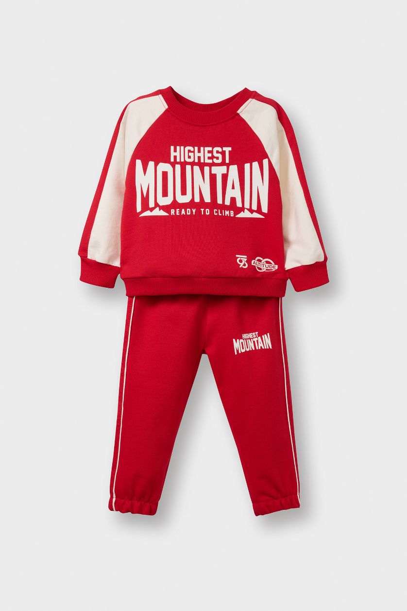 Baby Boy Red Baby Boy Sweatshirt Sweatpants 2 Piece Pajama Set
