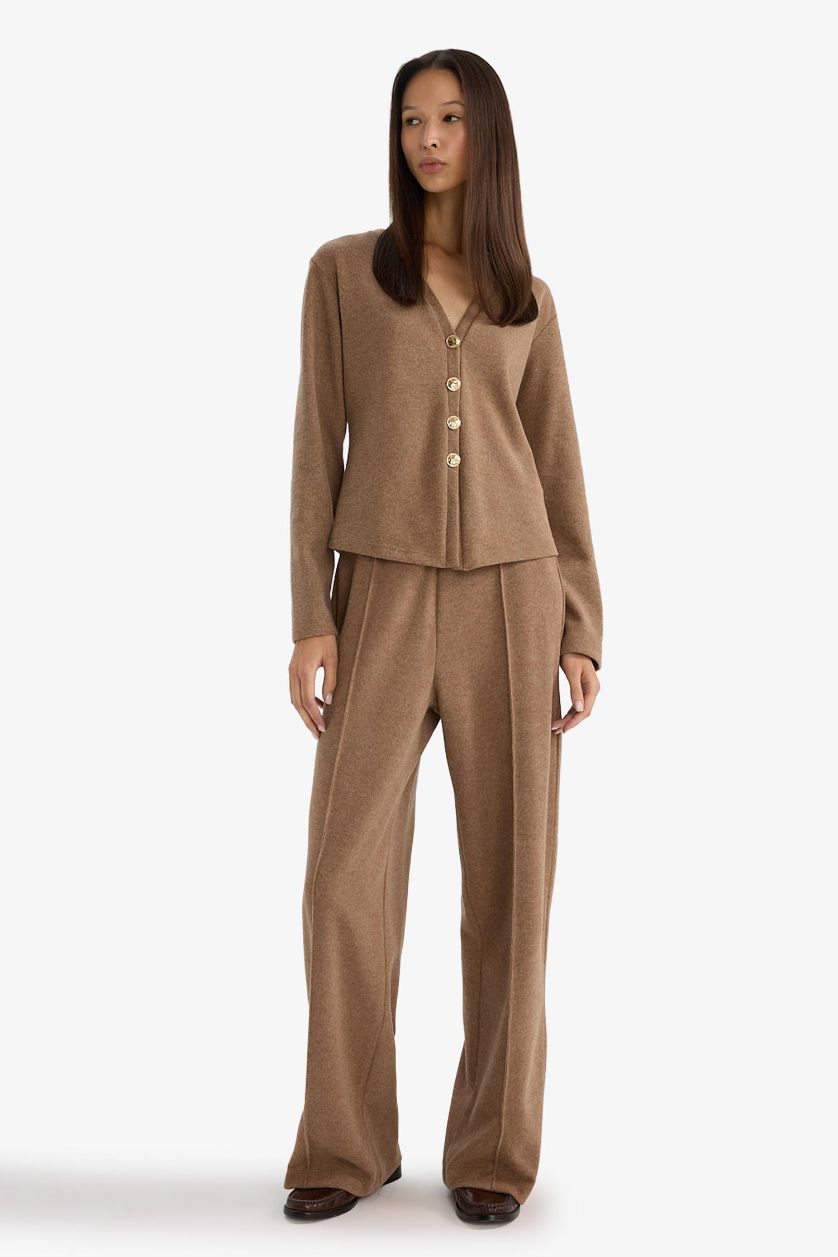 Kadın Vizon Wide Leg Geniş Bol Paça Pantolon