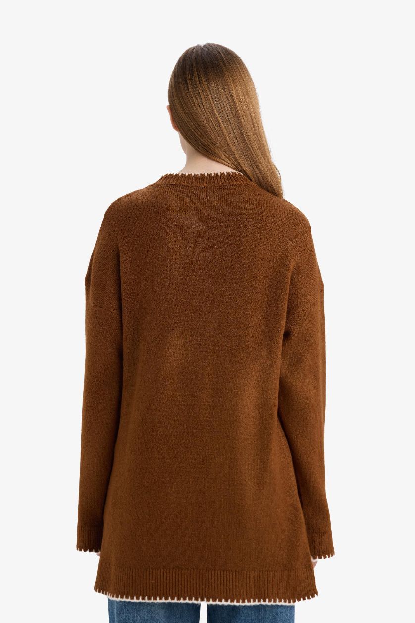 نساء جملي بلوفر تونيك تريكو قصة عادية