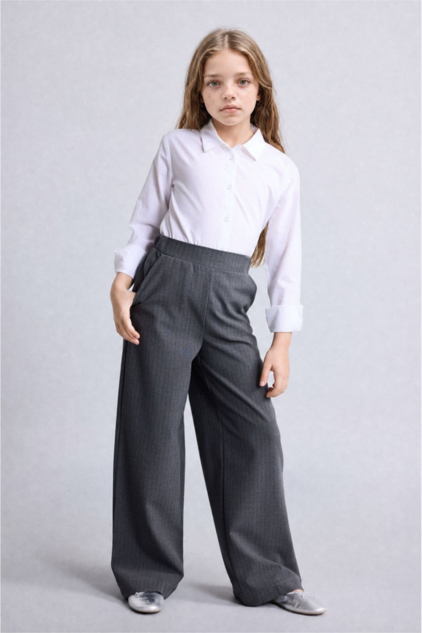 GIRLS & TEENS Grey Girl Wide Leg Trousers