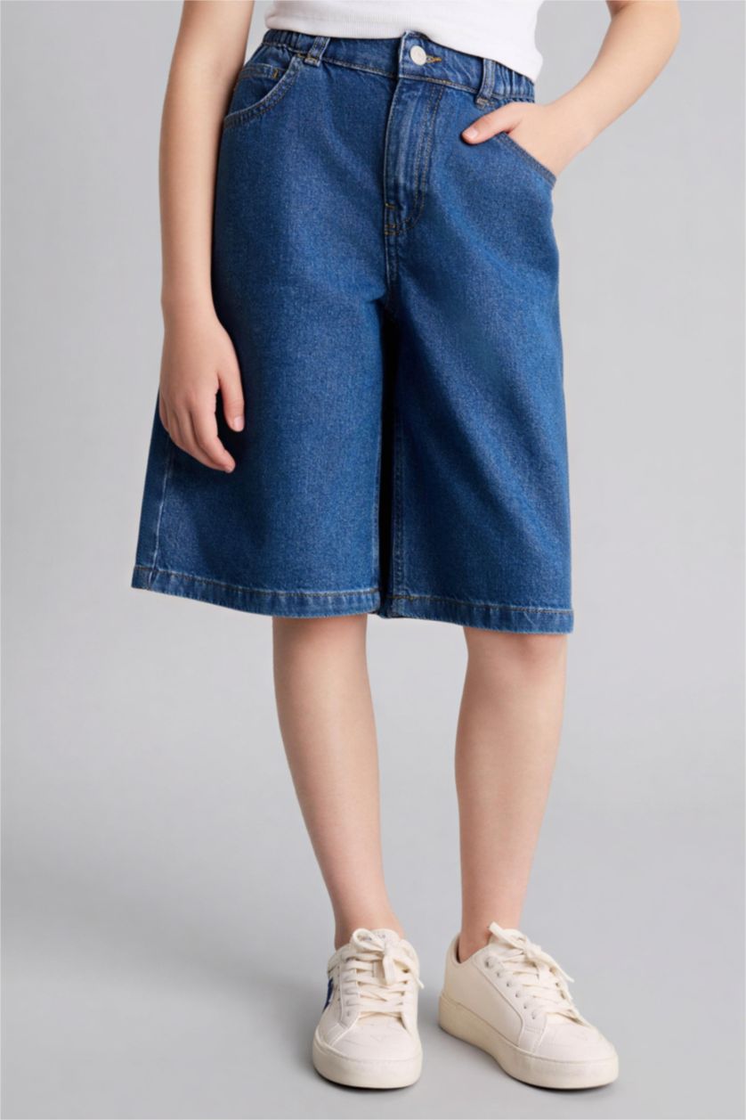 Kız Çocuk - Genç Kız Mavi Jean Şort Kız Çocuk