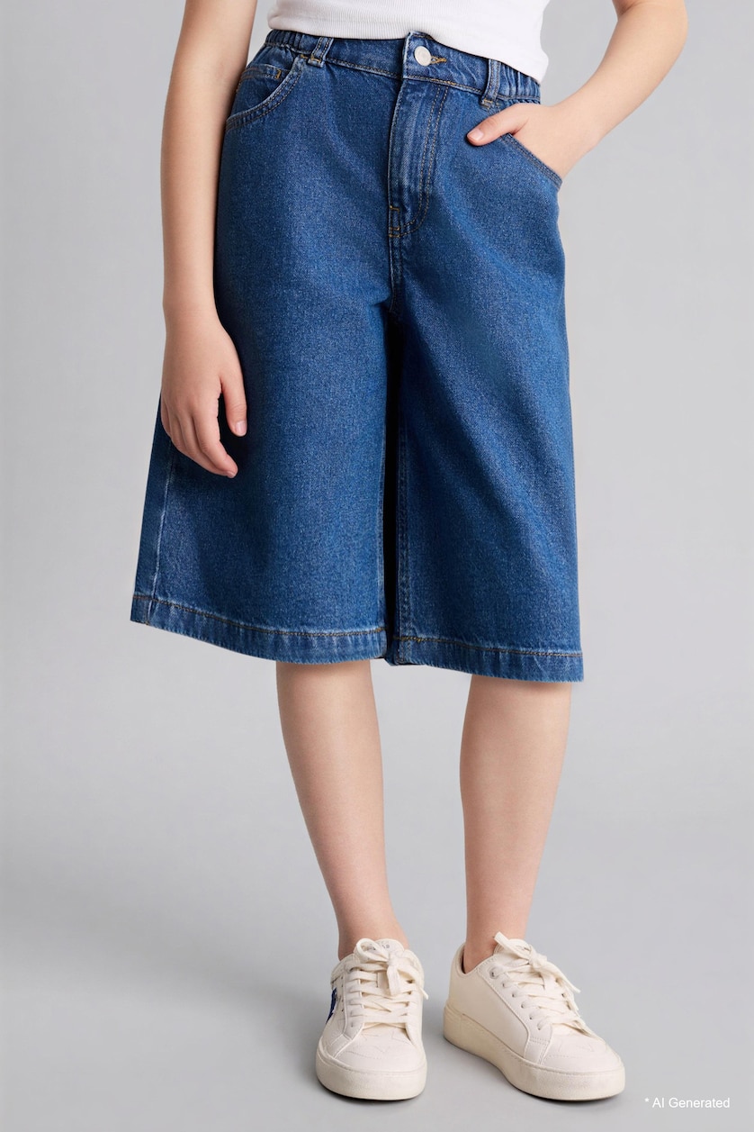 GIRLS & TEENS Blue شورت جينز بناتي
