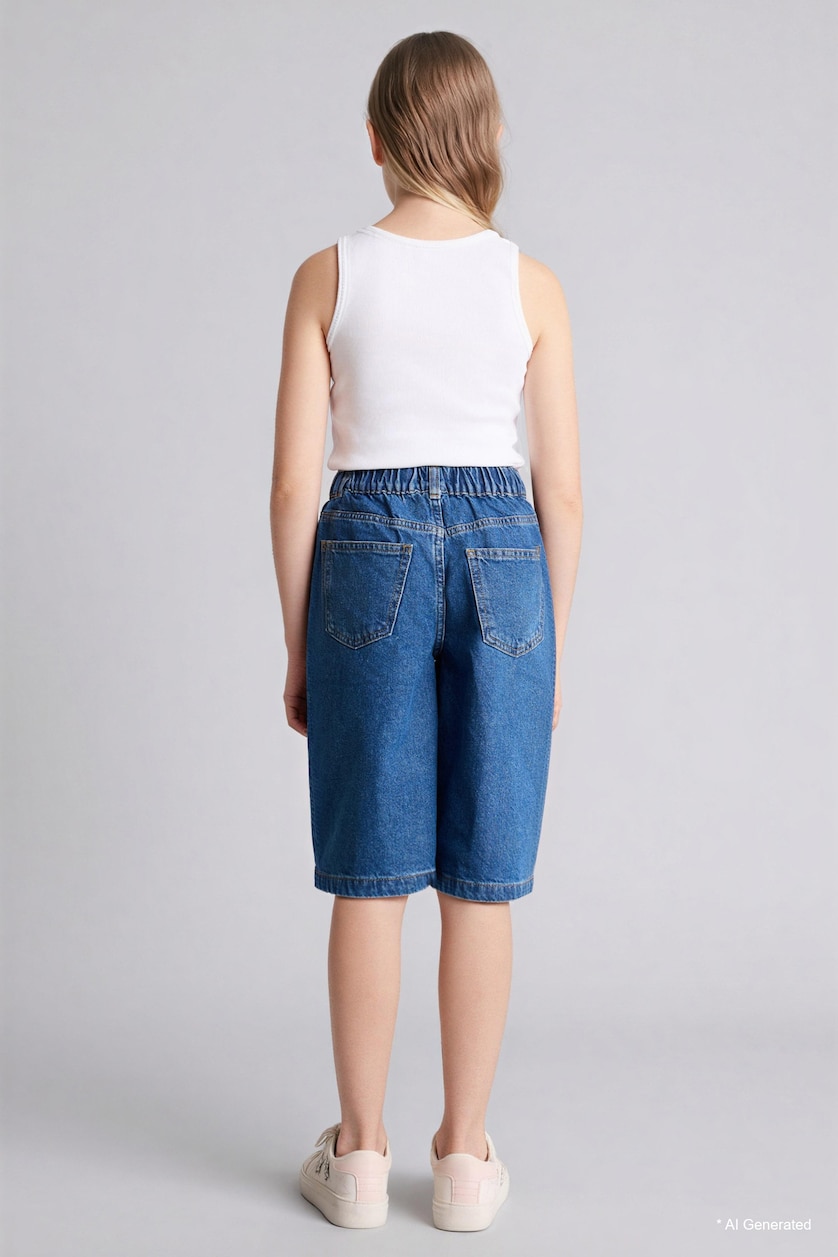 GIRLS & TEENS Blue شورت جينز بناتي