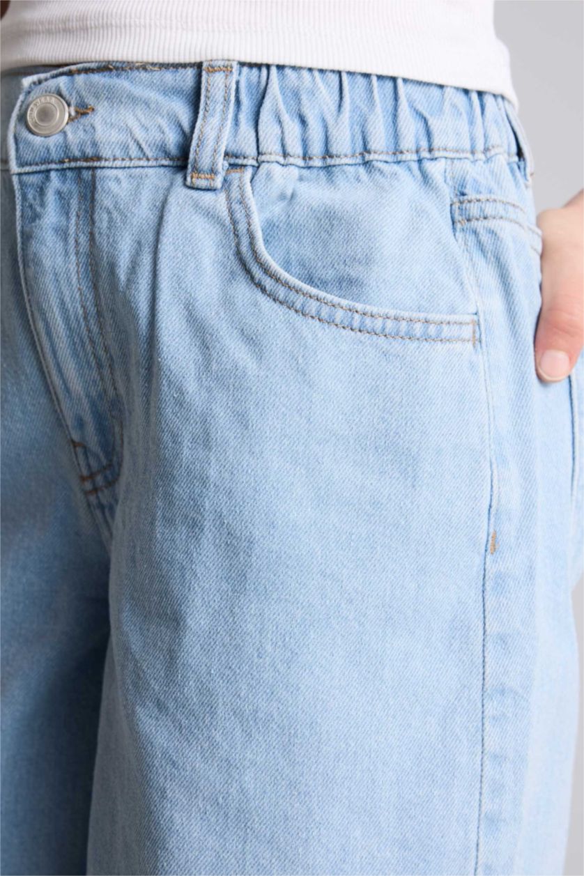 Kız Çocuk - Genç Kız Açık Mavi Jean Şort Kız Çocuk