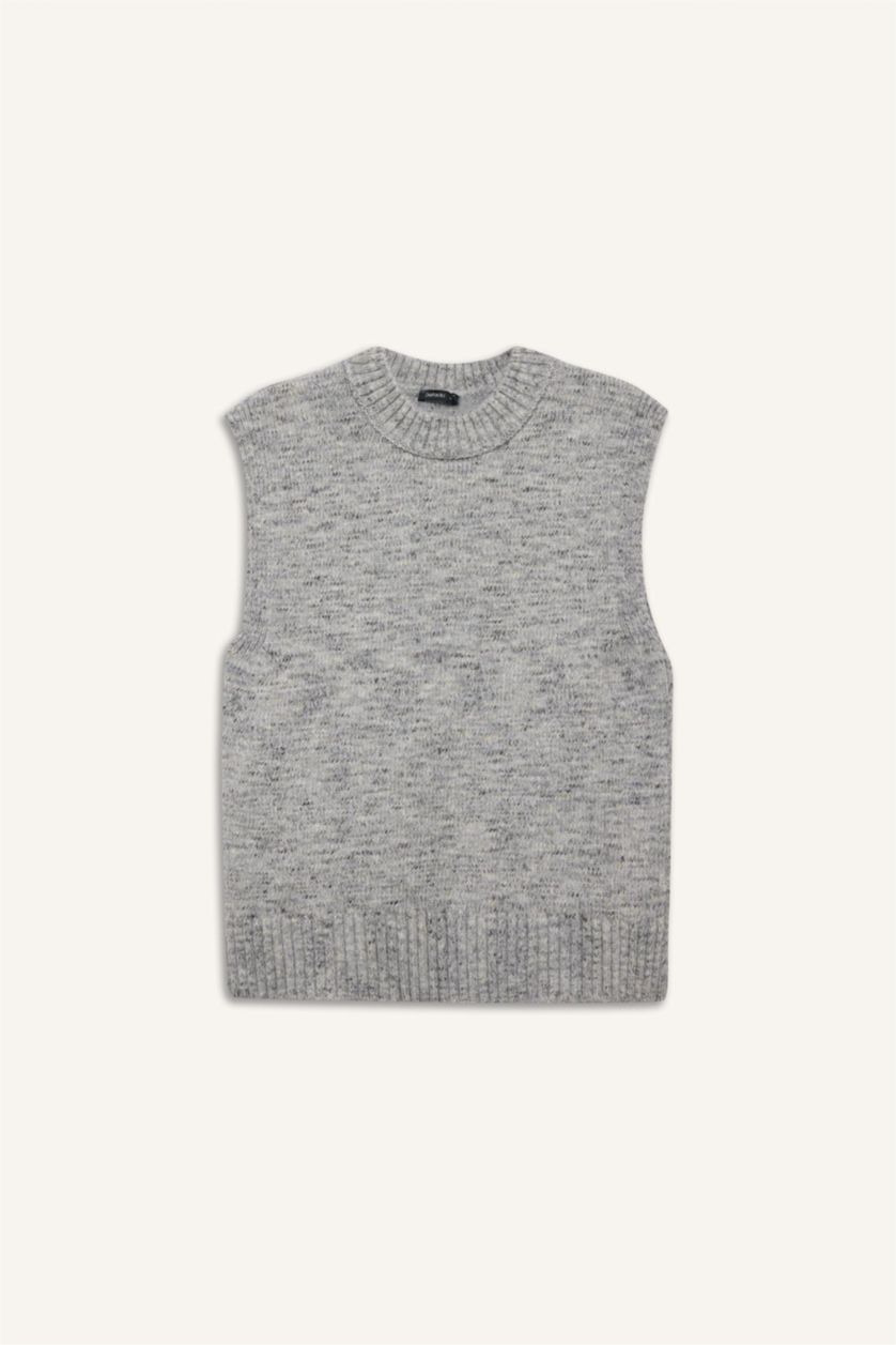 Kadın Gri Regular Fit Triko Süveter