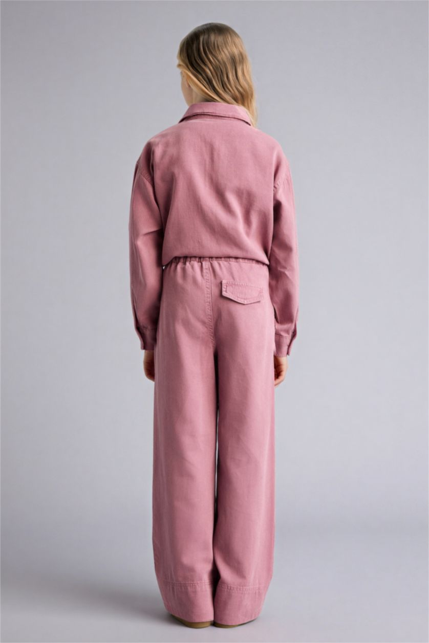 FILLES Bordeaux Pantalon en tencel à jambes larges pour fille