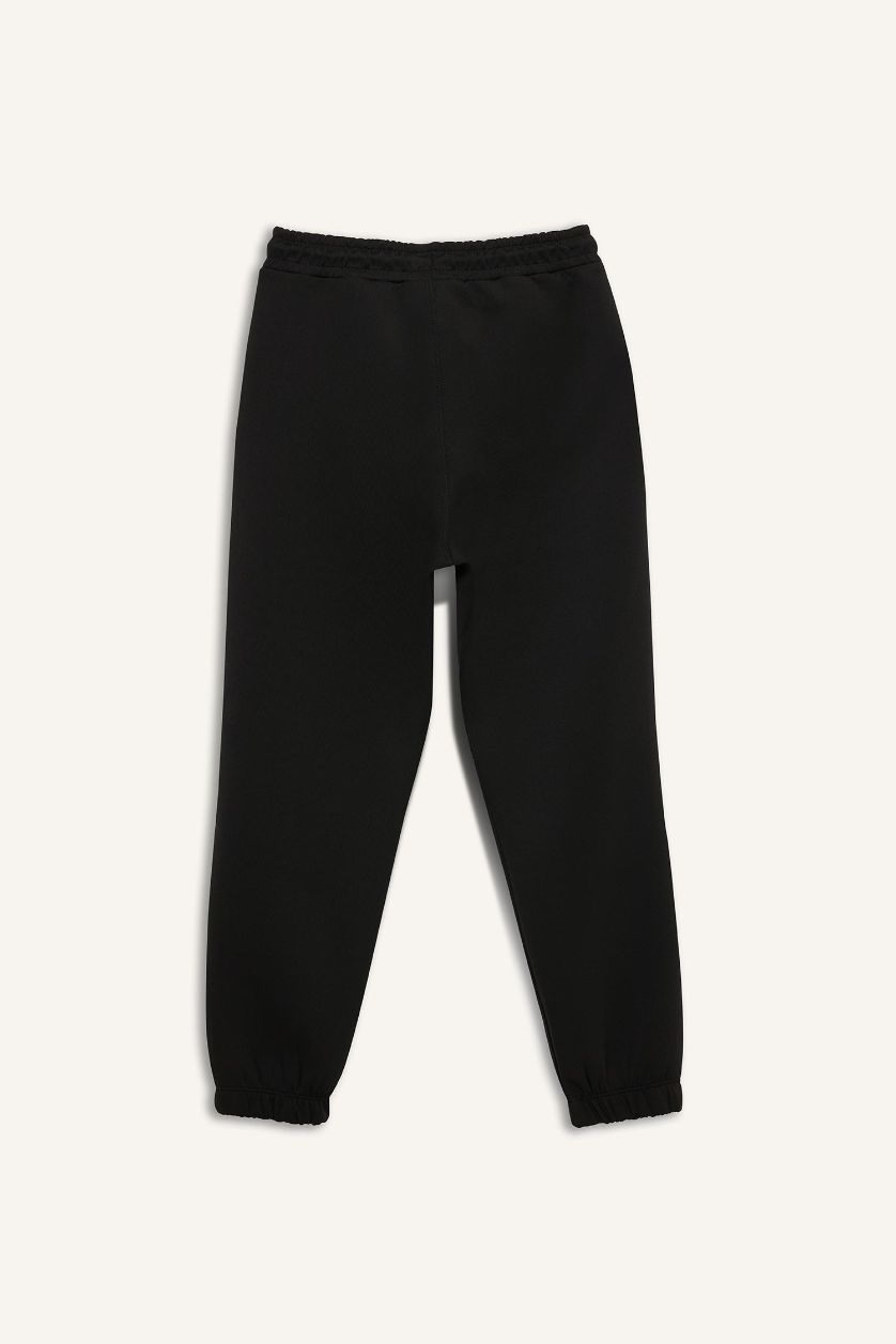 Boys & Teens Black Boy Printed Scuba Fabric Elastic Waist Sweatpants