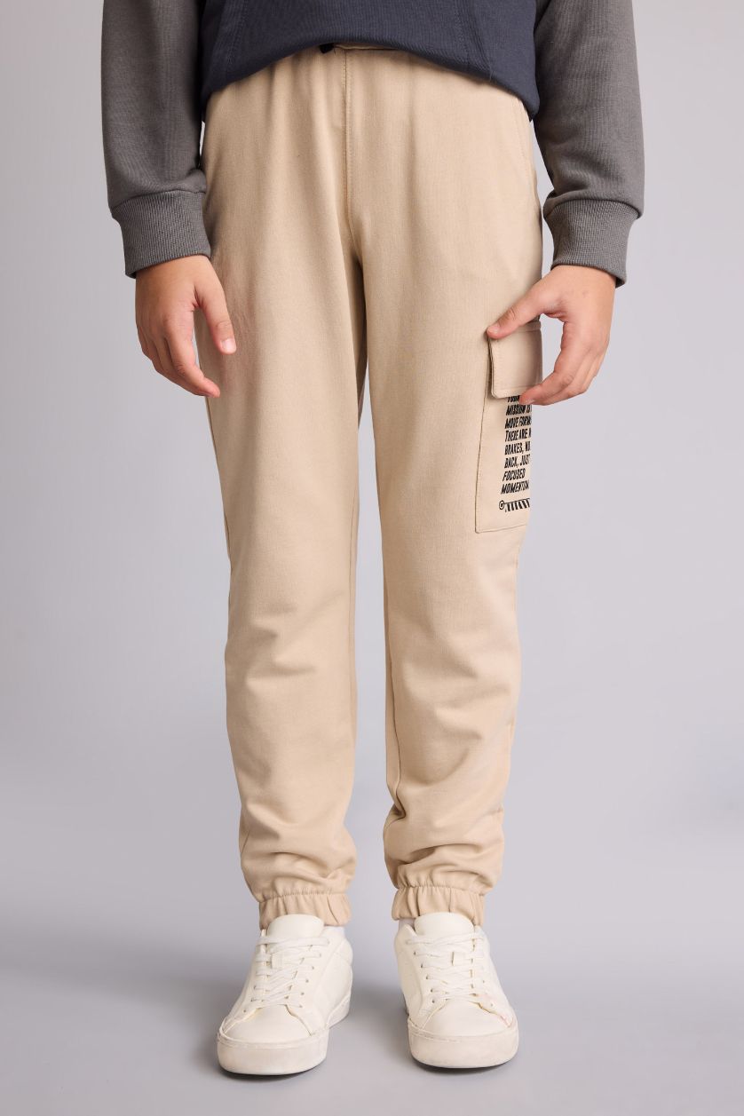 GARÇONS Beige Jogging avec imprimé Coupe régulière pour garçon