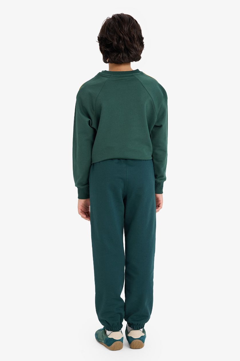 BOYS & TEENS Dark Green Boy Elastic Waist Printed Sweatpants