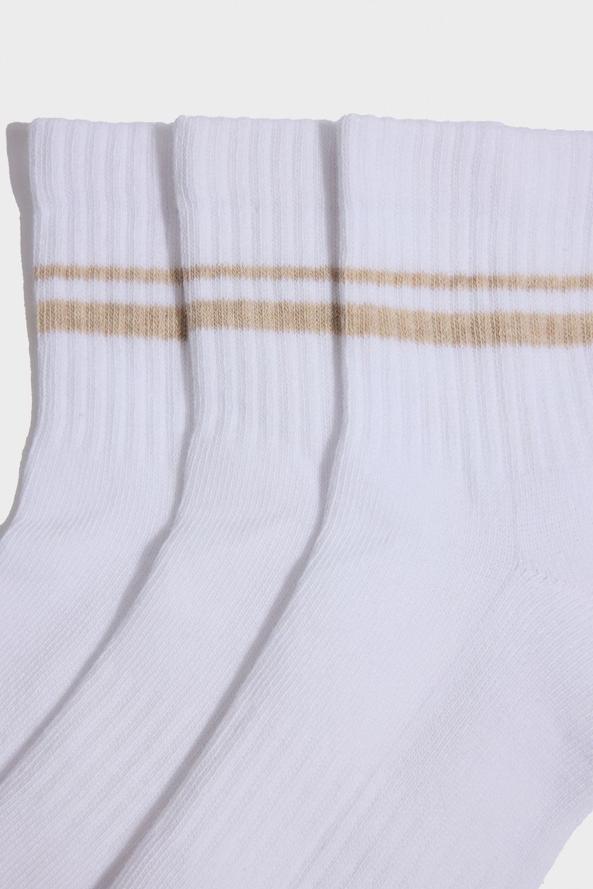 FEMME Blanc Lot de 3 Chaussettes en coton éponge pour femme