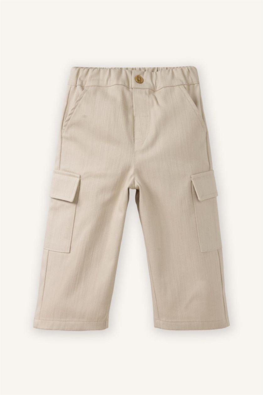 Малыши мальчики Бежевый Хлопковые брюки Loose Fit для мальчиков малышей