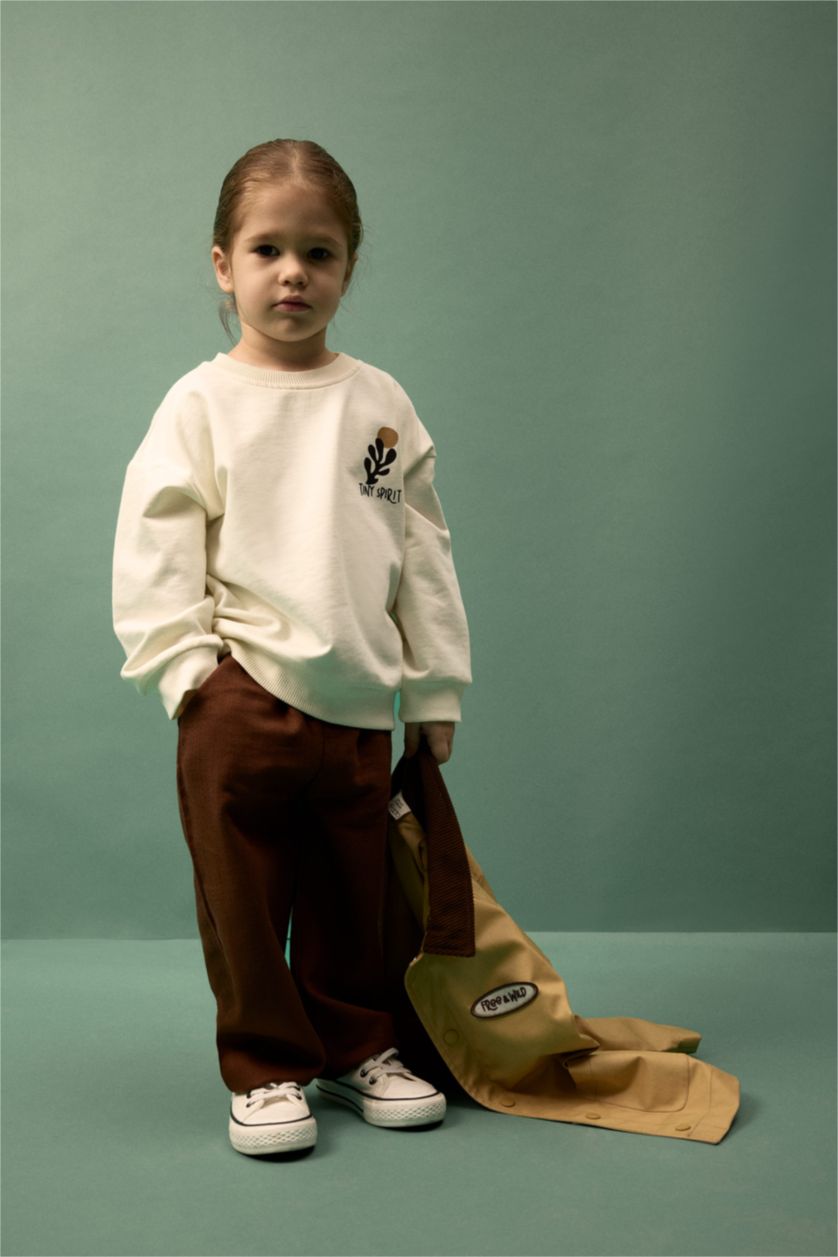 BABY BOY Ecru Baby Boy Slogan Print Sweatshirt Fabric 2 Piece Set