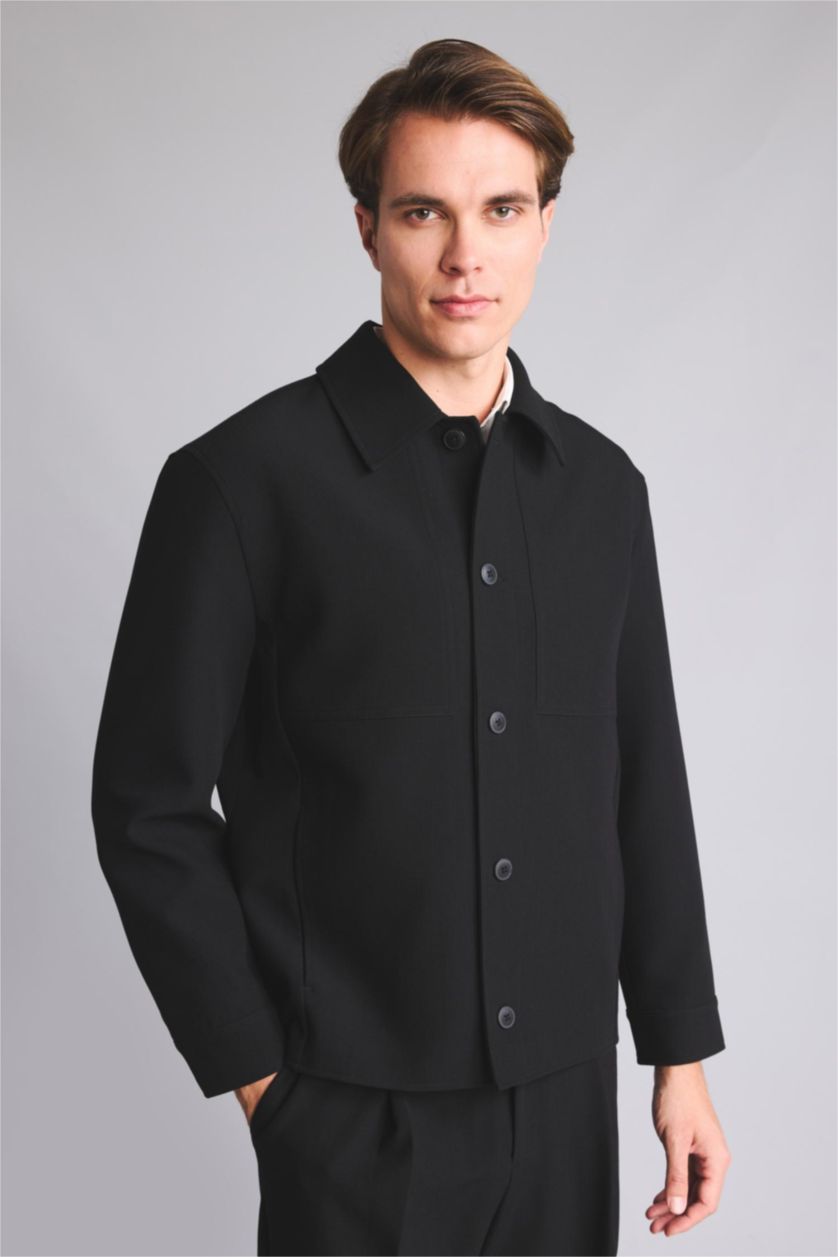 Men Black Regular Fit Blazer