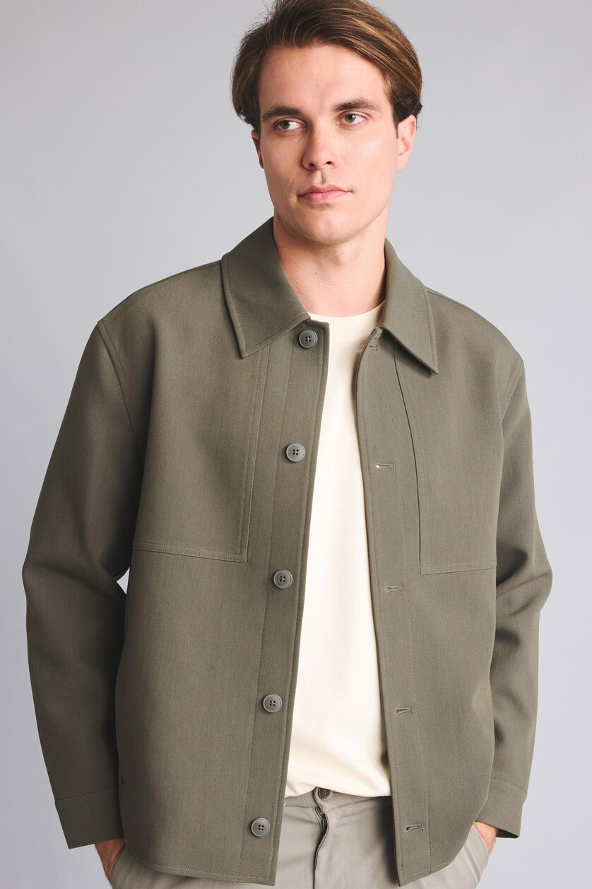 Erkek Koyu Haki Regular Fıt Blazer Ceket