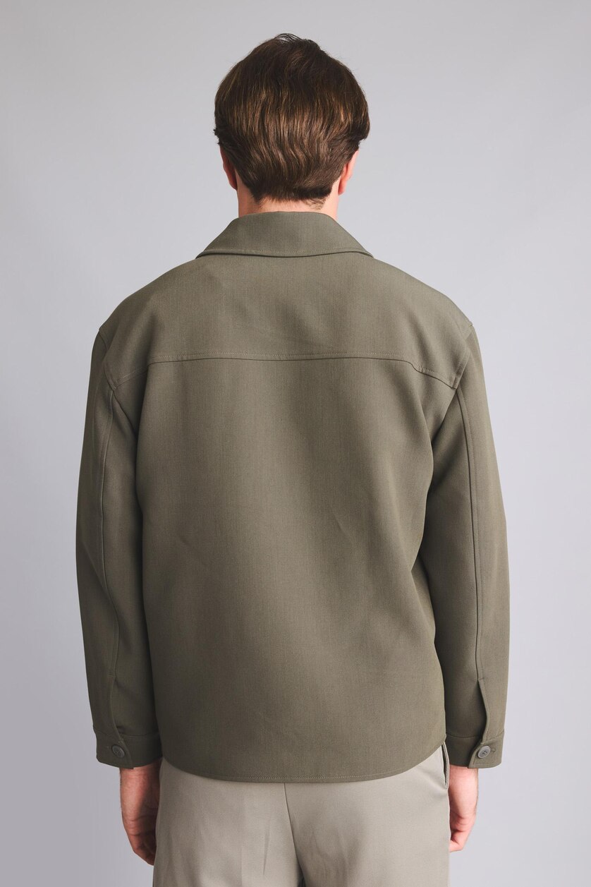 Erkek Koyu Haki Regular Fıt Blazer Ceket