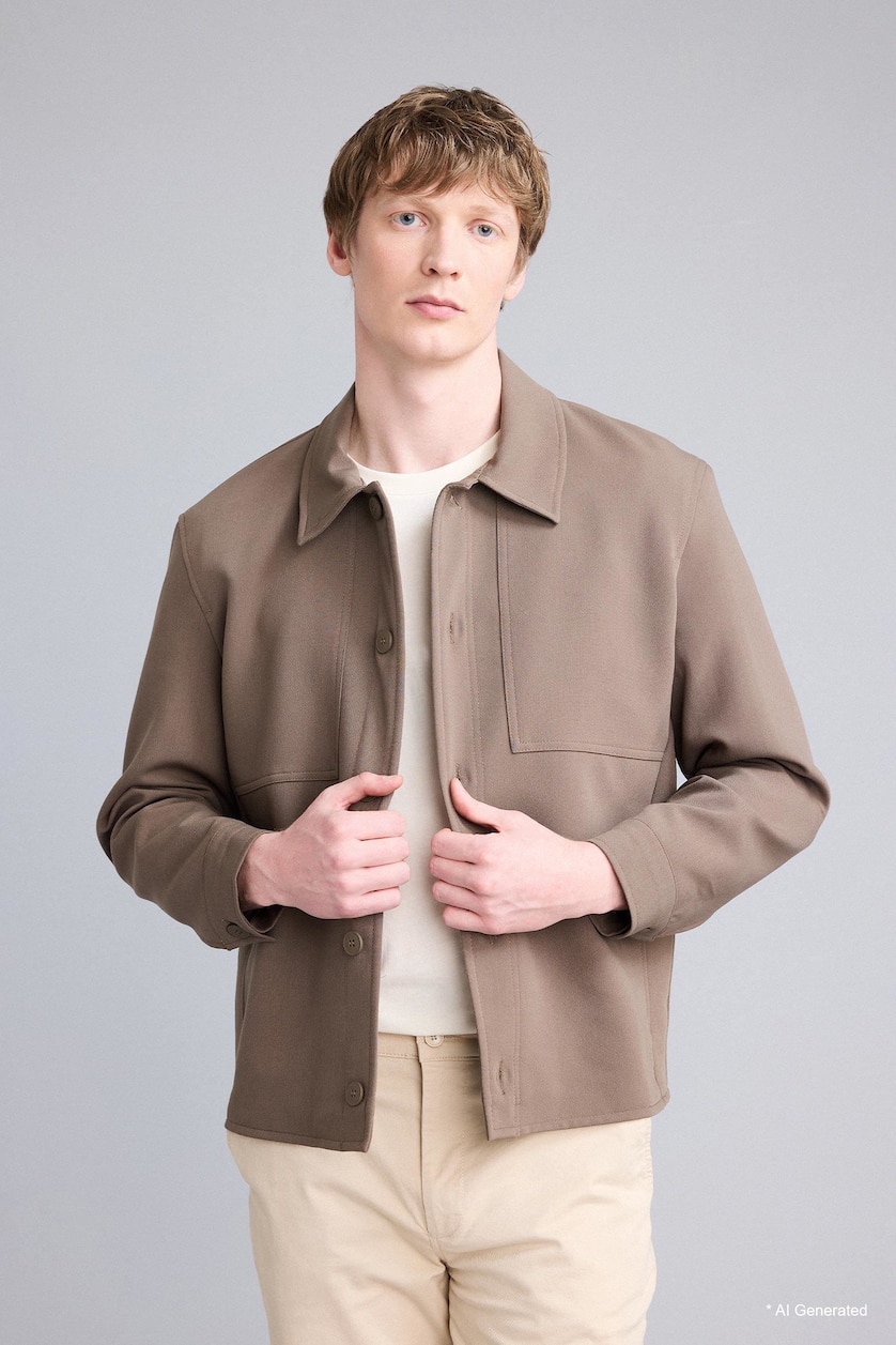 Erkek Meşe Yeşili Regular Fıt Polo Yaka Astarlı Blazer Ceket