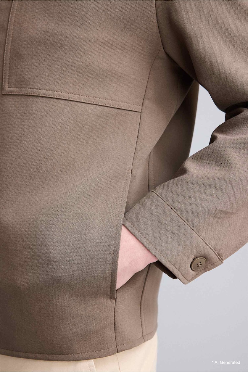 Erkek Meşe Yeşili Regular Fıt Polo Yaka Astarlı Blazer Ceket