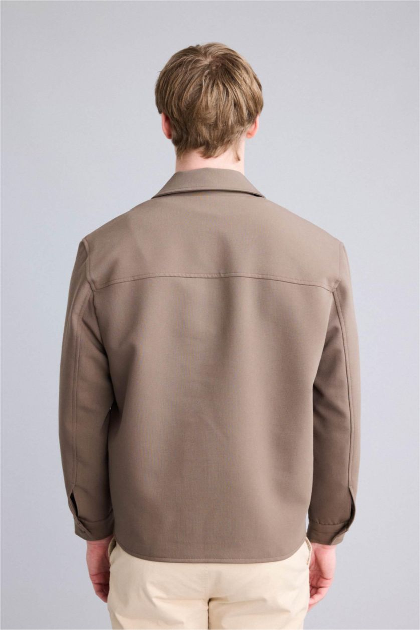 Man Teak Regular Fit Polo Collar Lined Blazer