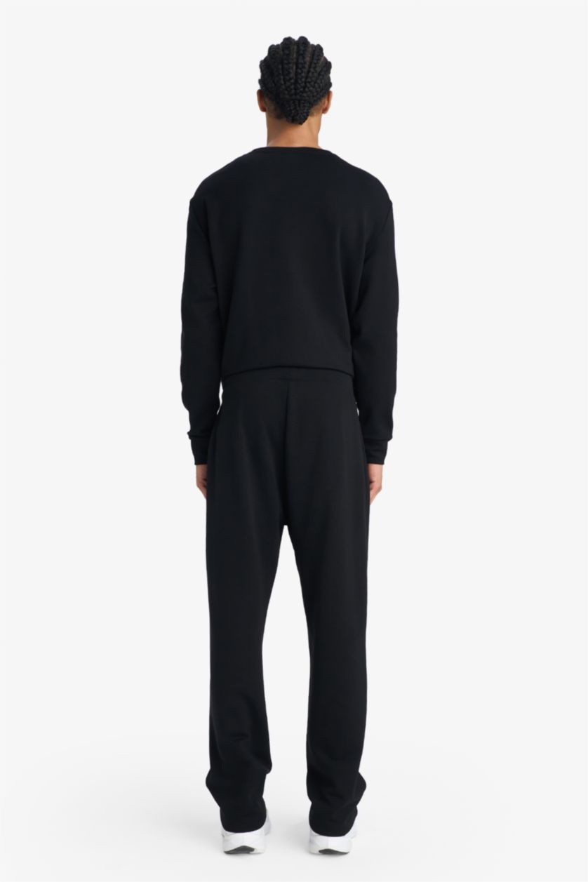 Erkek Siyah Standart Fit Beli Lastikli Modal Jogger Eşofman Altı 