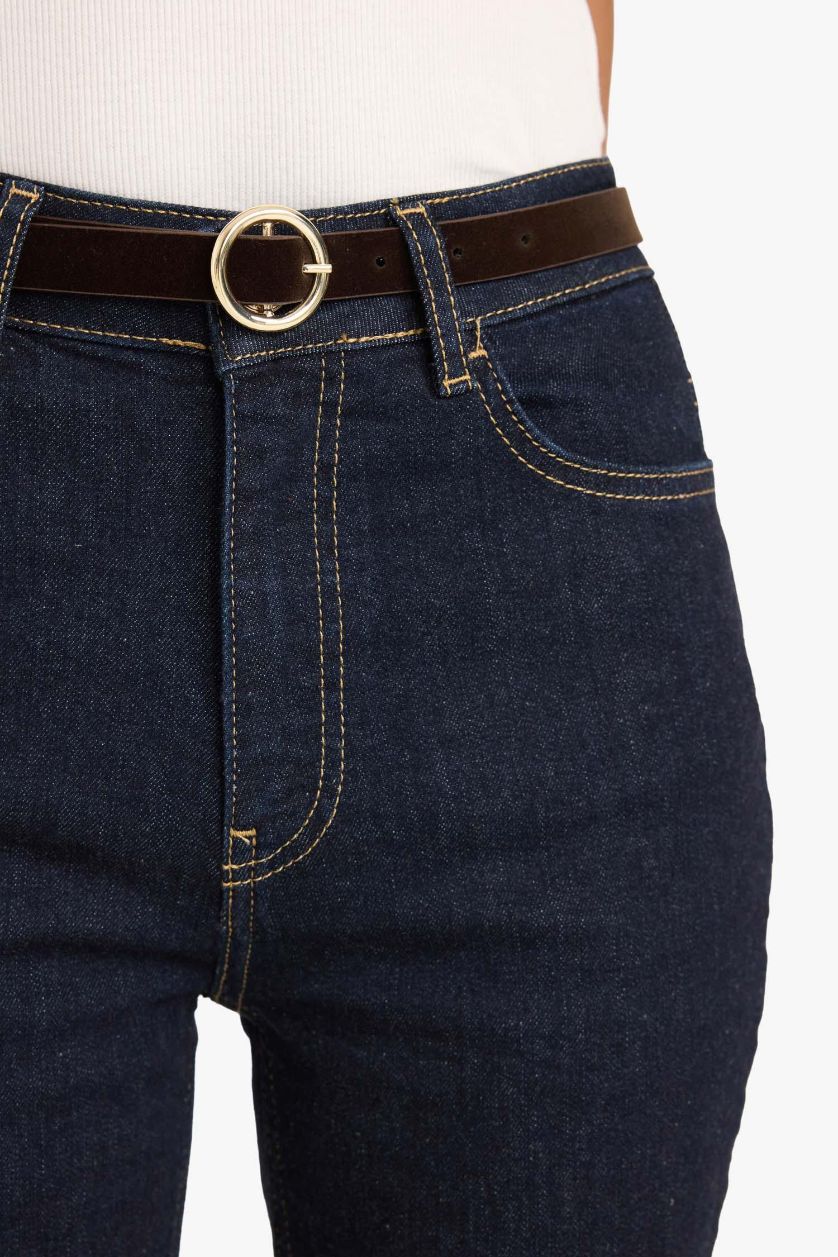 Kadın Mavi Siyah Mia Flare Fit Jean Pantolon