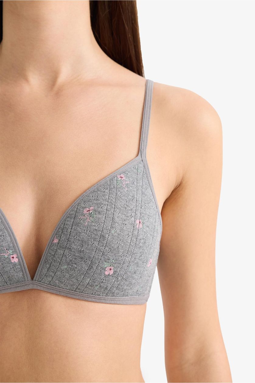 WOMAN Grey Melange Coated Unpadded T-Shirt Bra