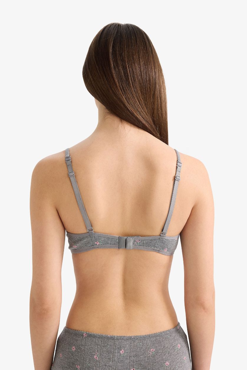 WOMAN Grey Melange Coated Unpadded T-Shirt Bra