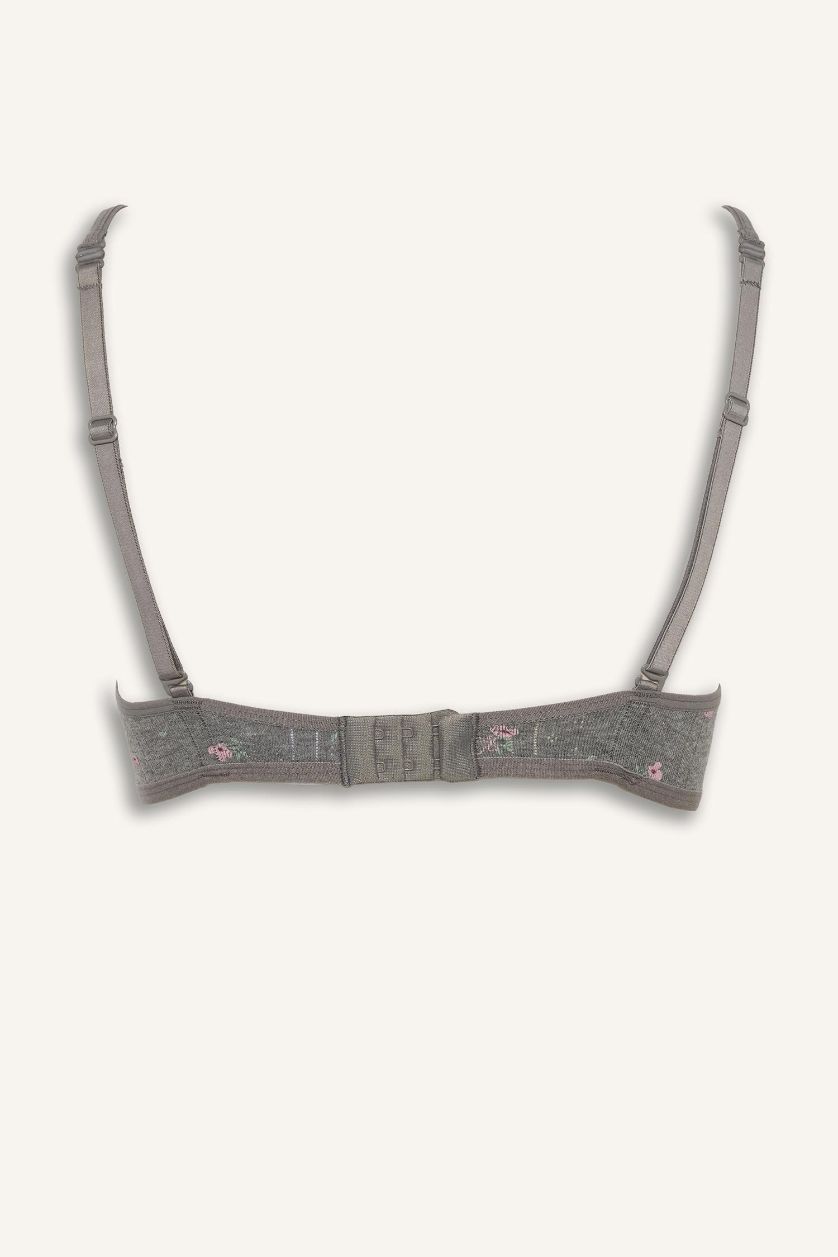 WOMAN Grey Melange Coated Unpadded T-Shirt Bra