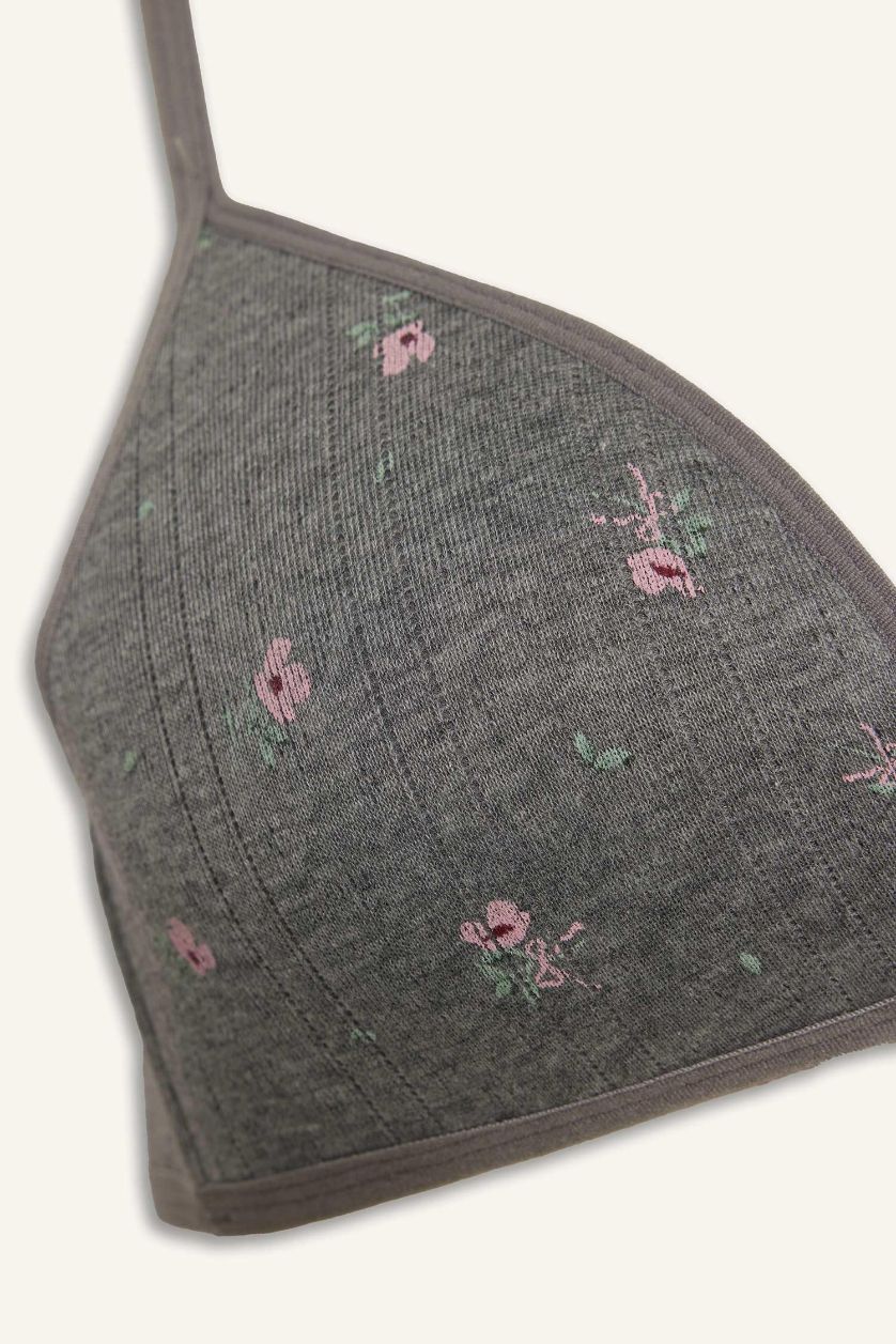 WOMAN Grey Melange Coated Unpadded T-Shirt Bra