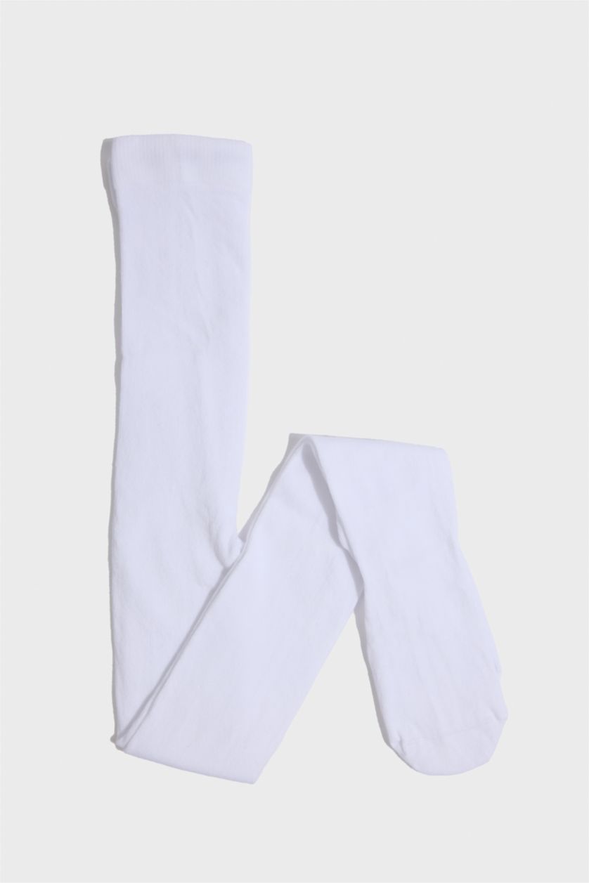 Kız Çocuk - Genç Kız Beyaz 2'li Pamuklu Külotlu Çorap Kız Çocuk