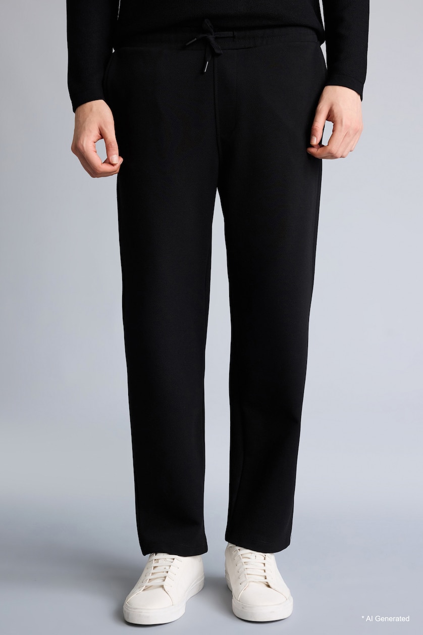 MAN Black Relax Fit Elastic Waist Sweatpants