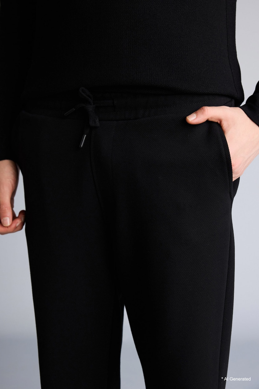 MAN Black Relax Fit Elastic Waist Sweatpants