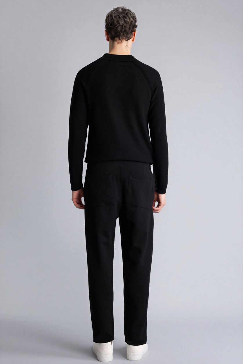 Erkek Siyah Relax Fit Jogger Pantolon