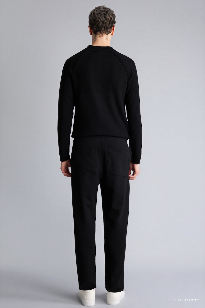 MAN Black Relax Fit Elastic Waist Sweatpants