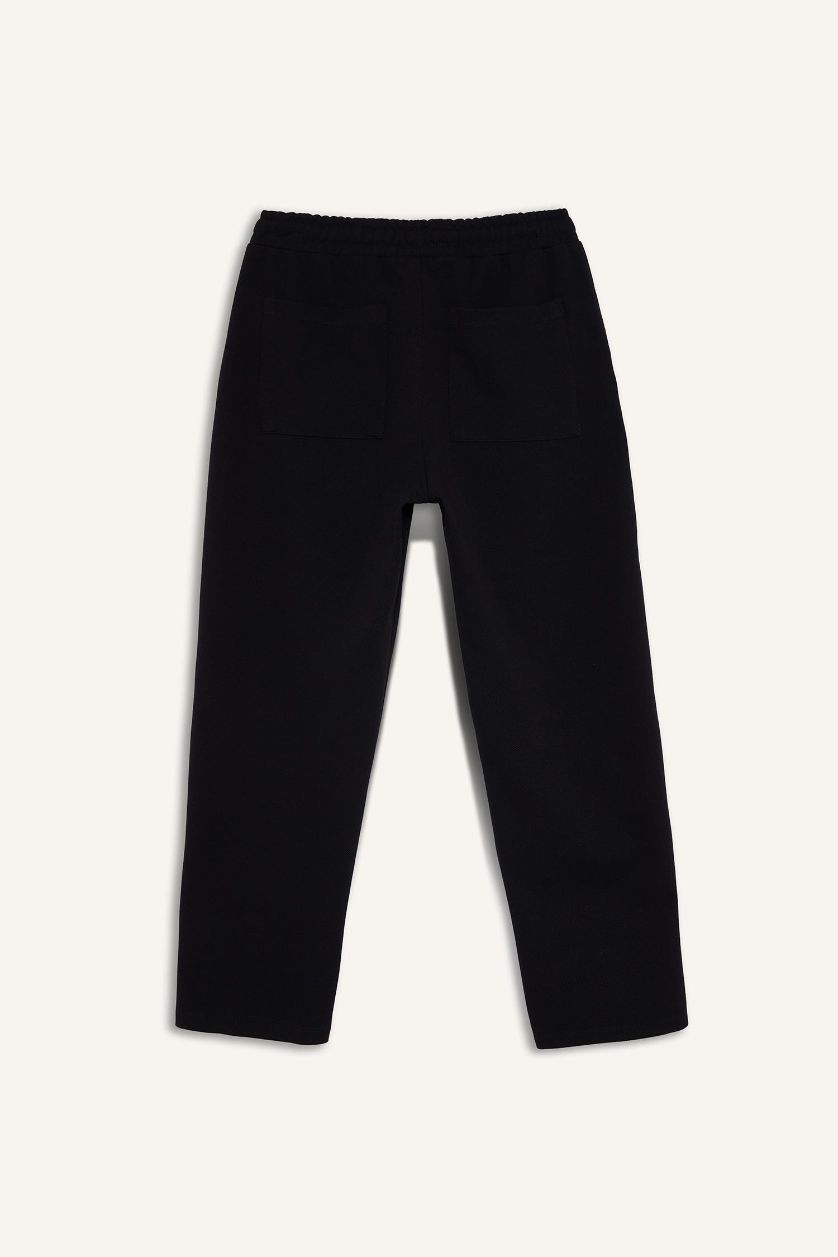 Erkek Siyah Relax Fit Jogger Pantolon